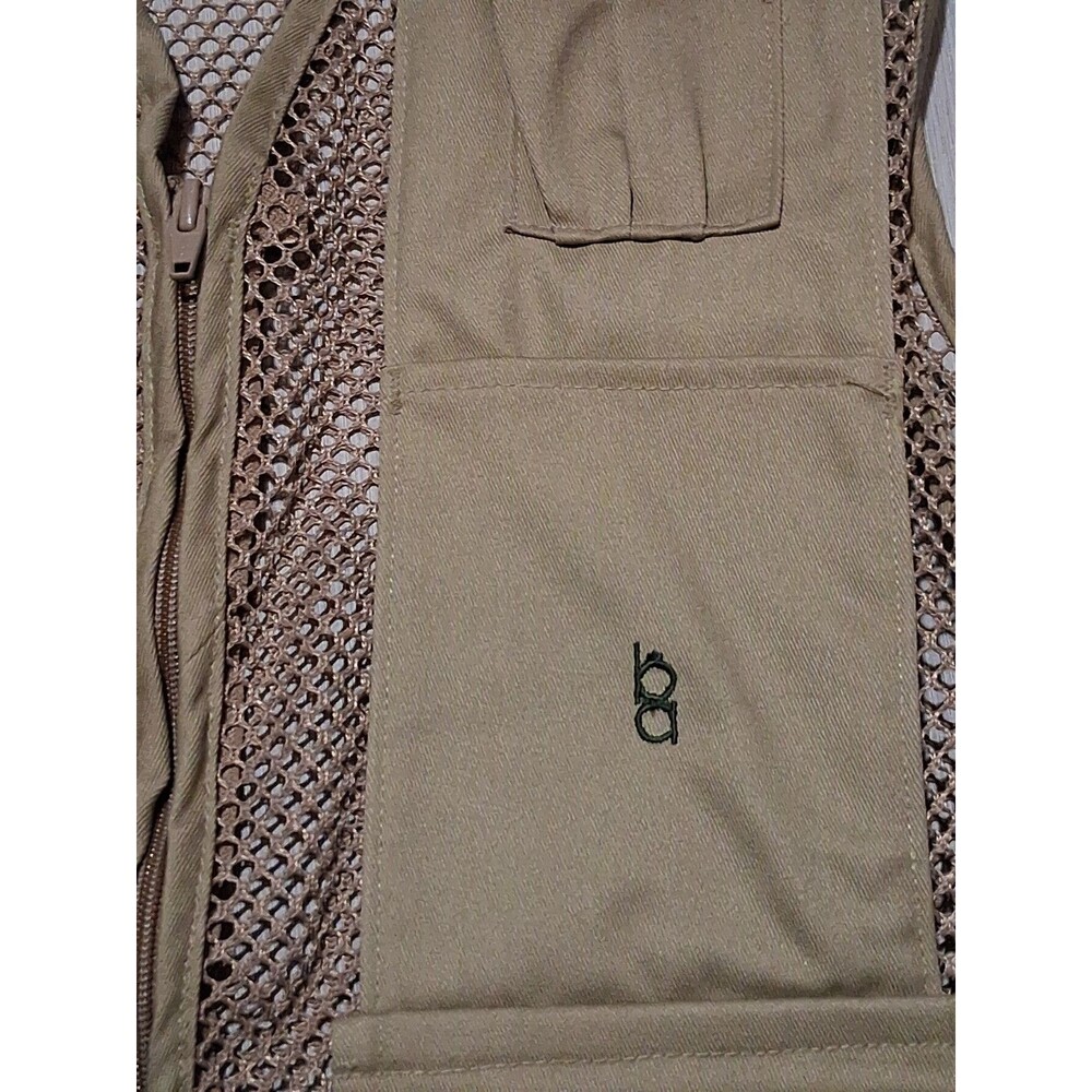 Vtg Bob Allen Vest Mens Size Med Tan Shooting Hunting Bird Trap Padded Shoulder - Picture 2 of 6